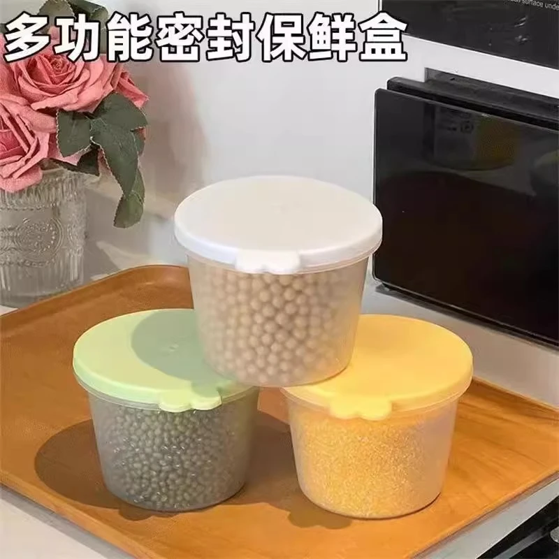 【热销】圆形冰箱保鲜收纳盒储物厨房谷物零食果蔬透明密封餐盒