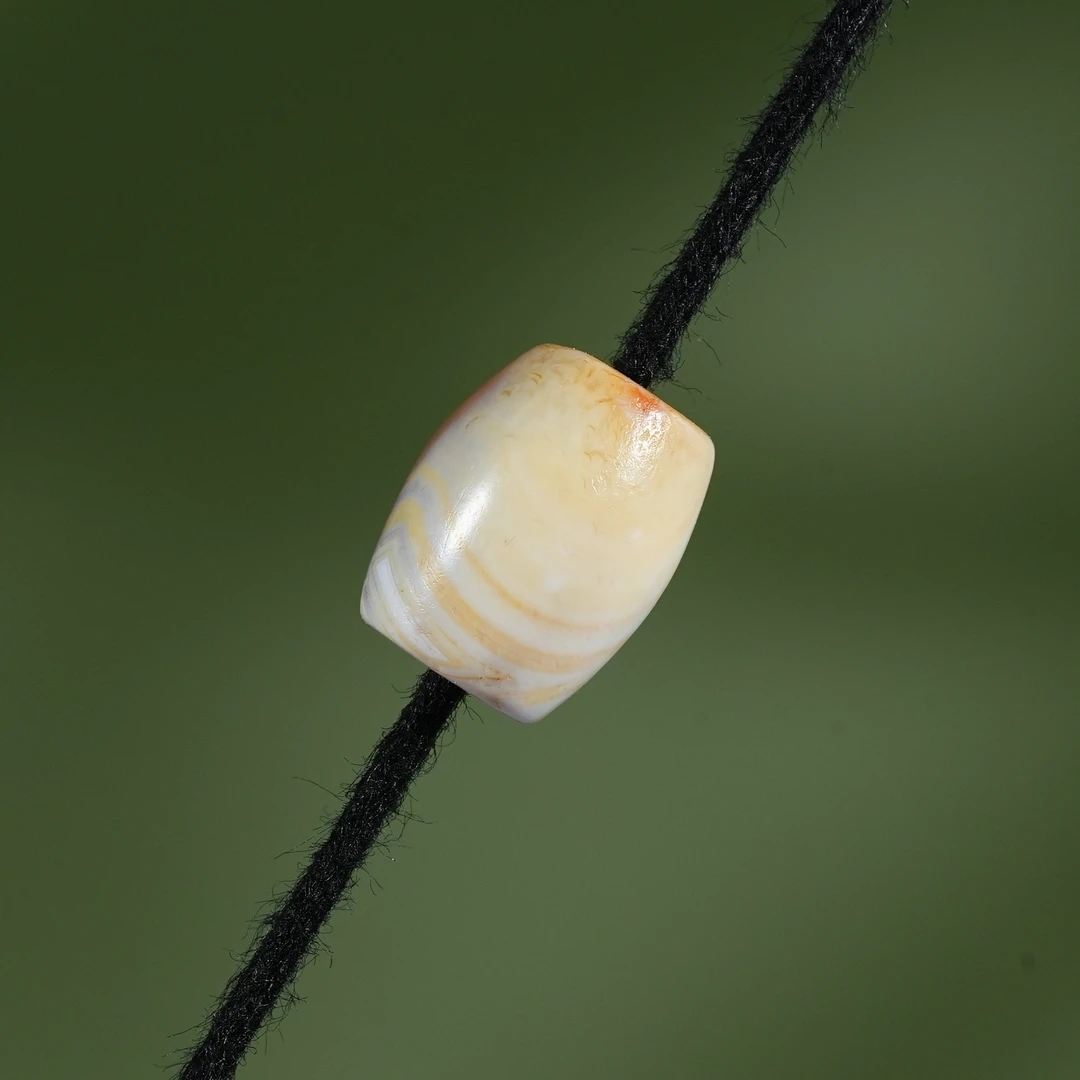 【古珠·金皮红玉髓】9.4*11.7mm千年西亚pyu蚀花镶蚀红玉髓缠丝玛瑙