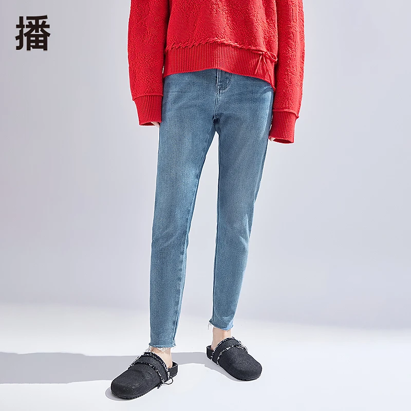 【达人专属】播直筒九分裤高腰小脚裤显瘦休闲裤子BDR1KD0176