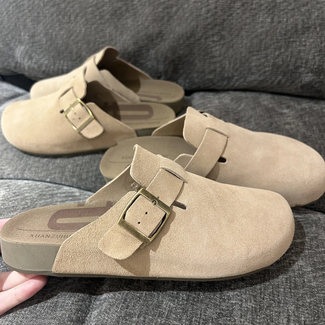 夏季新款吐司博肯鞋外穿休闲百搭平底好穿半托女鞋（跟高2.5）