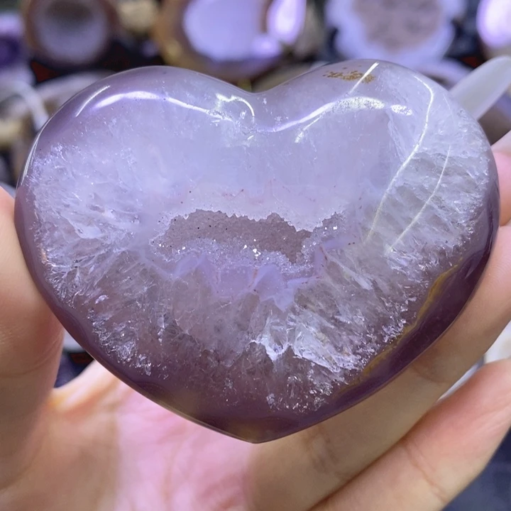 未镶嵌珠宝半成品水晶紫砂糖爱心
