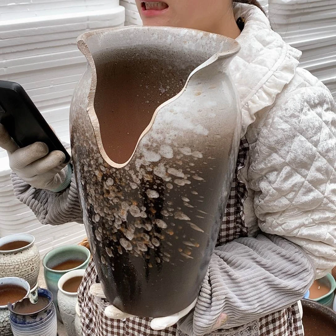 紫砂花盆瑕疵口20高35