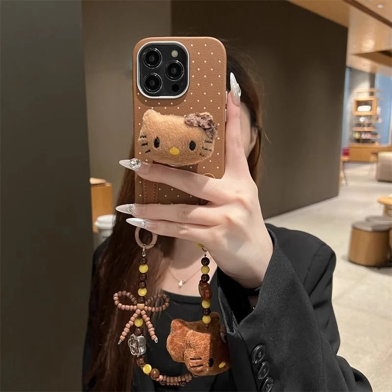 复古K猫16ProMax手机壳iPhone15Pro新1女款12软套14手绳XR全包否