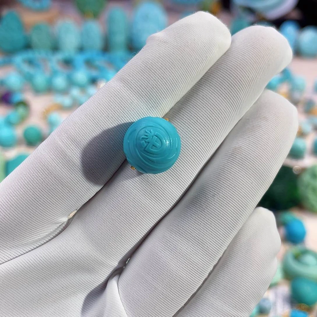 绿松石珠宝奇石未镶嵌12mm