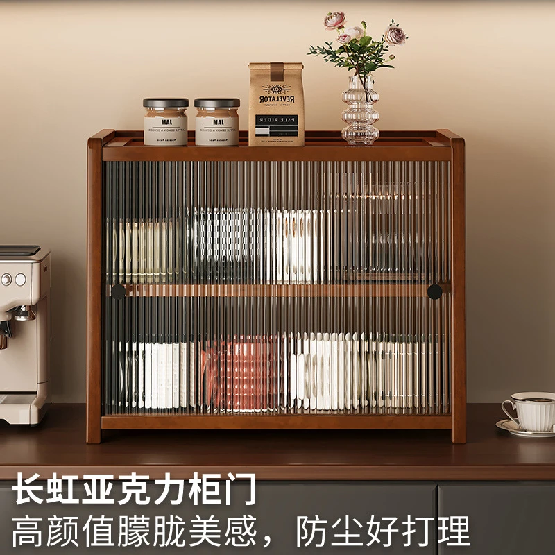 桌面杯架收纳置物架桌上带门防尘储物柜餐桌台面咖啡马克杯展示架