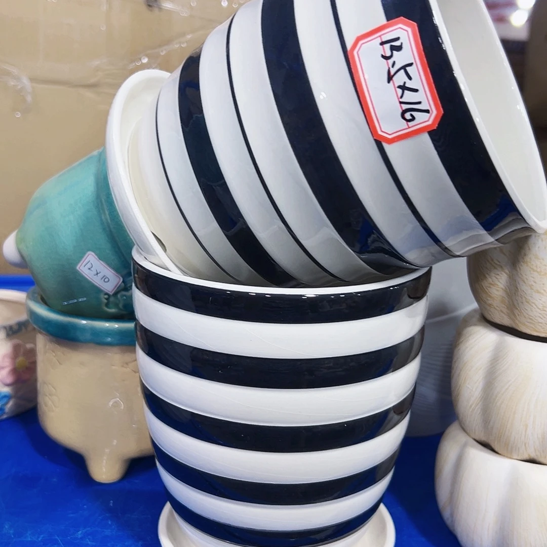 外贸尾单陶瓷花盆凑单10米包邮