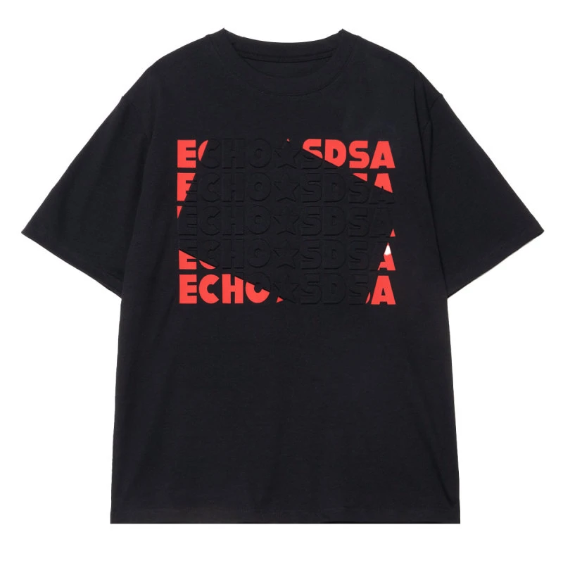 T118夏季钢印印花短袖T恤男潮流宽松圆领上衣时尚休闲百搭男士