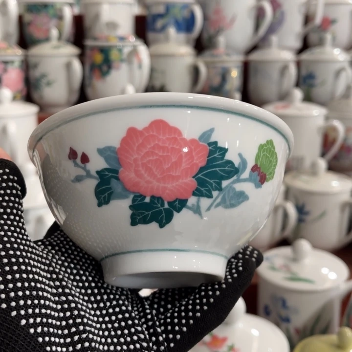 陶瓷玉*醴陵群力釉下五彩饭碗12厘米2个