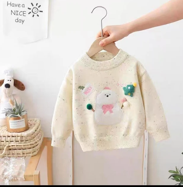 771圣诞雪人套头毛衣（米色）