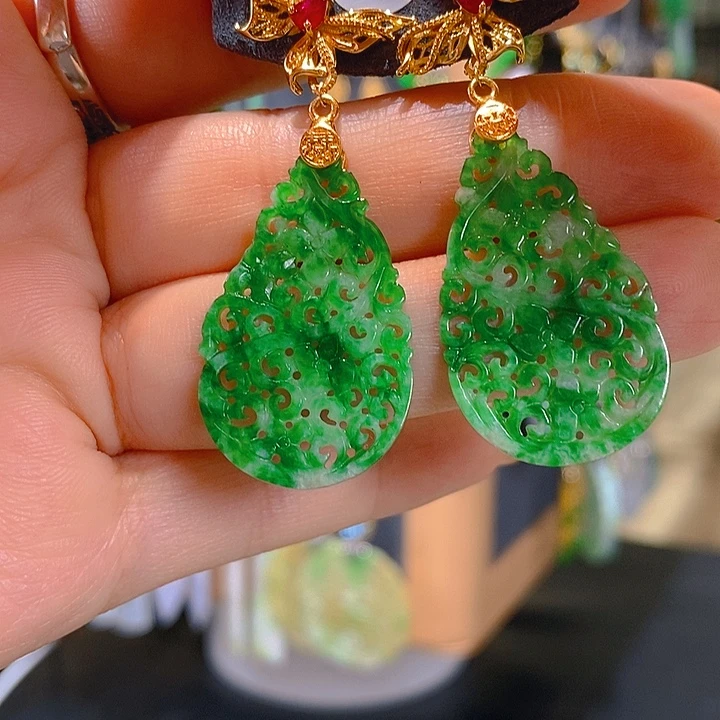 翡翠未镶嵌耳饰翡翠