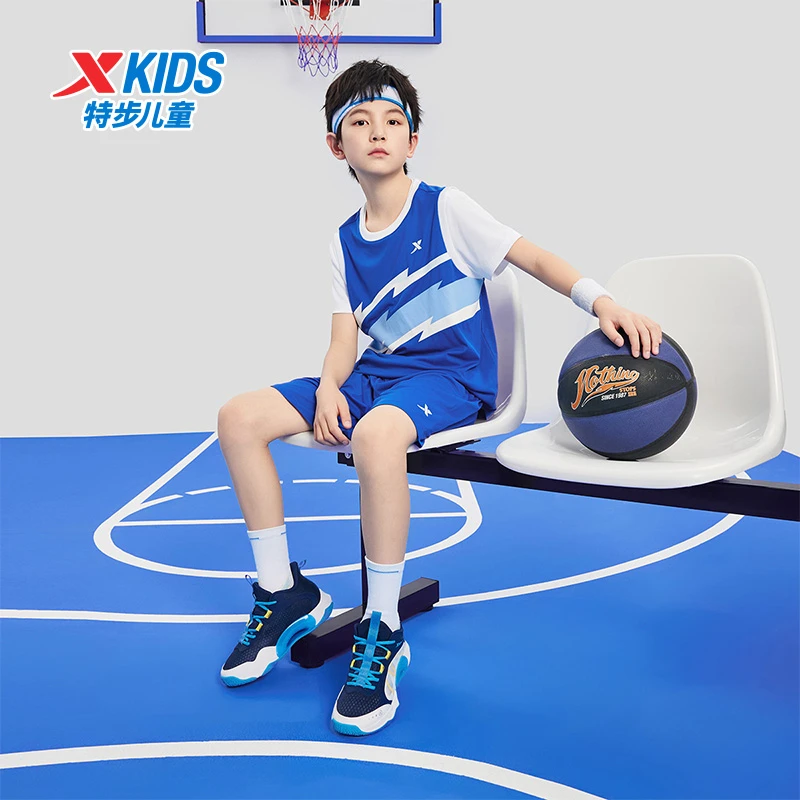 【篮球少年】特步儿童夏季新款套装中大童速干透气宽松运动风两件套