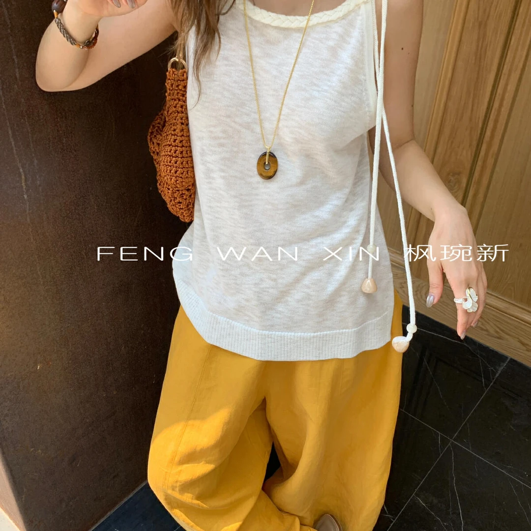 夏上新 南油品质黑标FENGWANXIN极简风松驰感重工编织