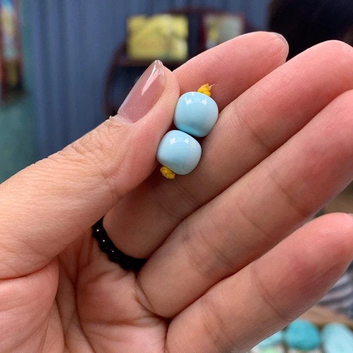 未镶嵌绿松石对珠卡9.7