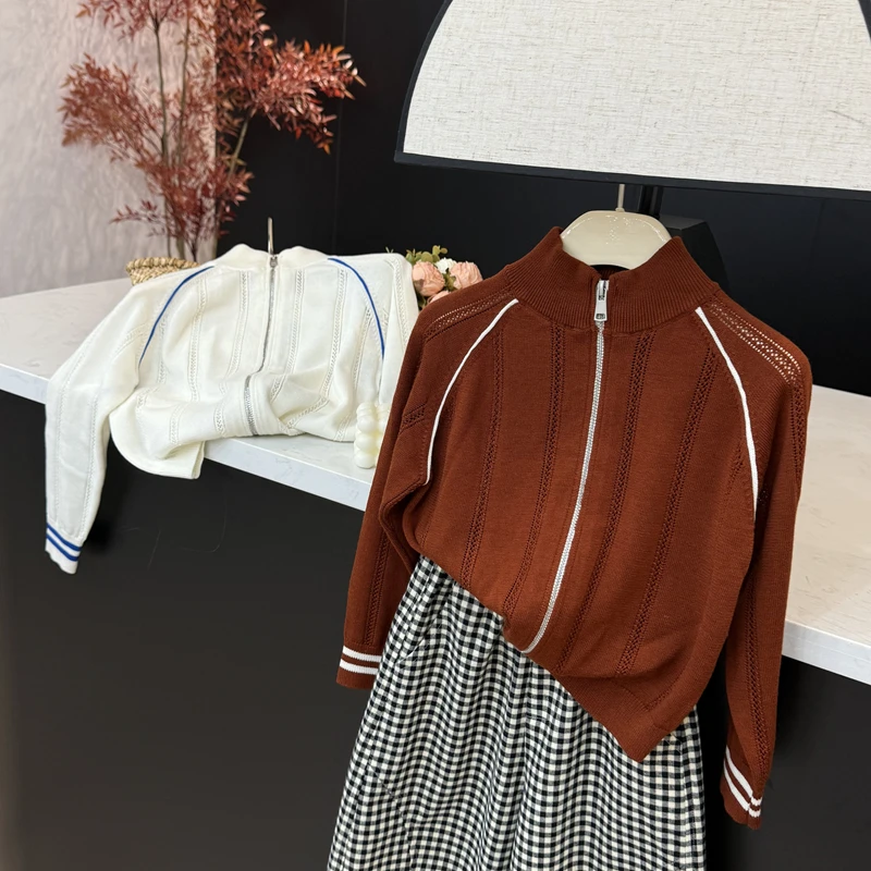 【现货】leomama女童毛衣2025春秋儿童洋气时髦针织衫女孩开衫上衣