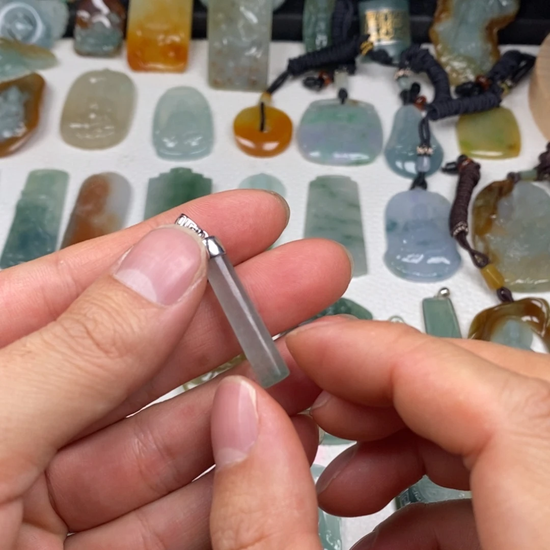 定制翡翠银S925镶嵌无事朱