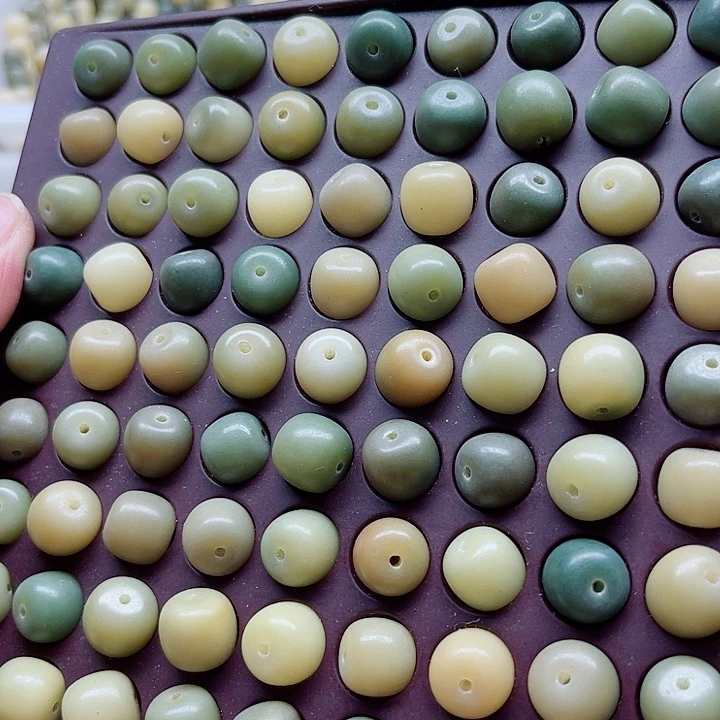 白玉菩提手串12-11青提桶珠120颗