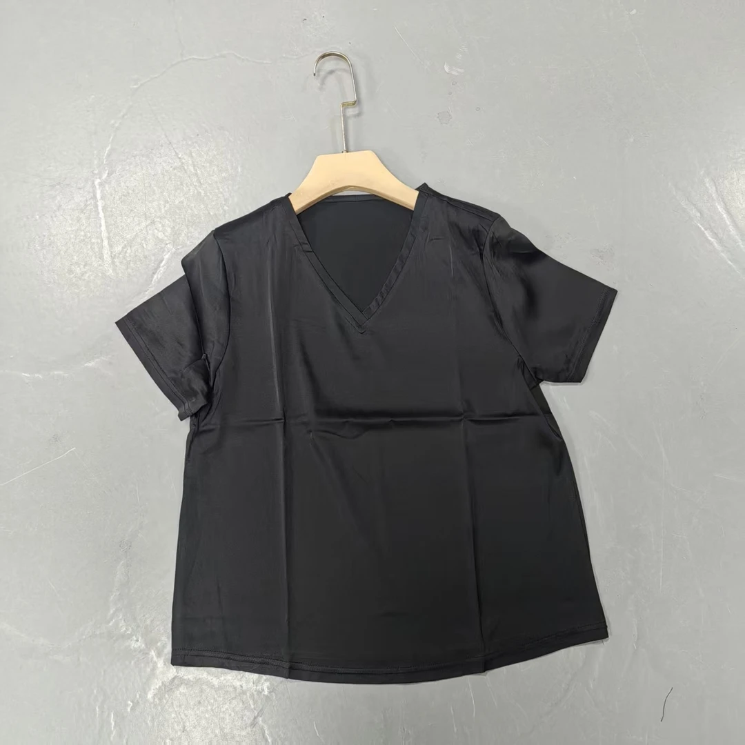 【南油玲姐】黑色V领短袖T恤T3333