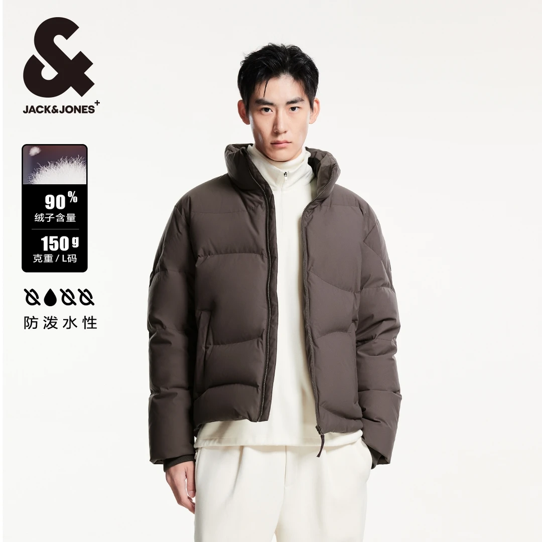 杰克琼斯秋冬款男装厚外套男士潮流百搭防泼水宽松立领羽绒服户外