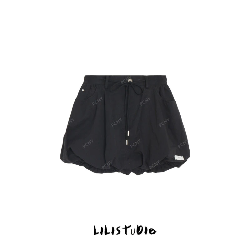 PCNY「黛色蓬趣」不理理夏季新款小众女装甜美可爱百搭休闲花苞短裙