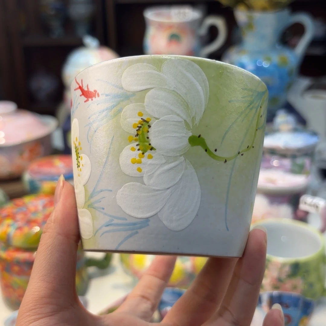 瓷片景德镇手绘高温釉下彩陶瓷茶具