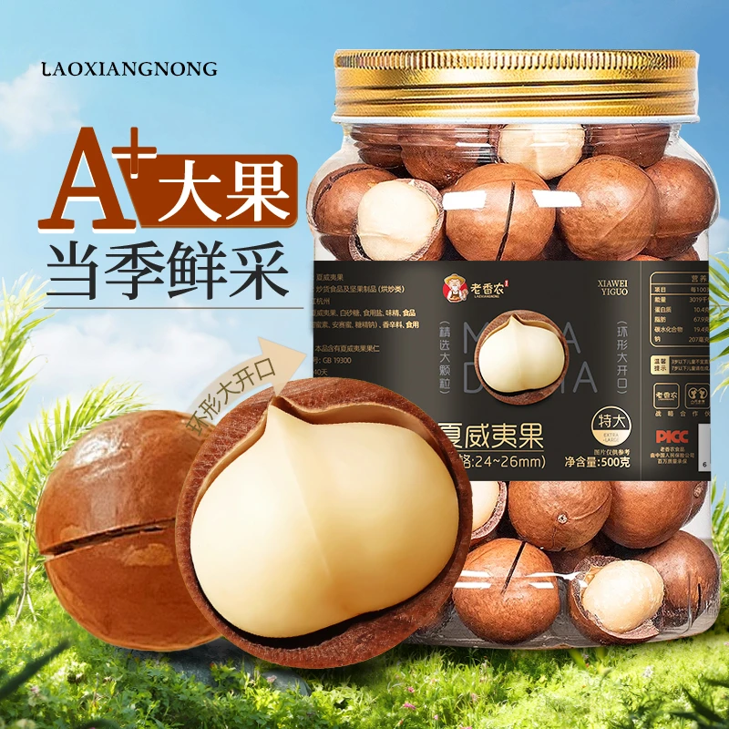 夏威夷果甄选特大颗粒500g罐装新货奶香味坚果零食干果特产炒货