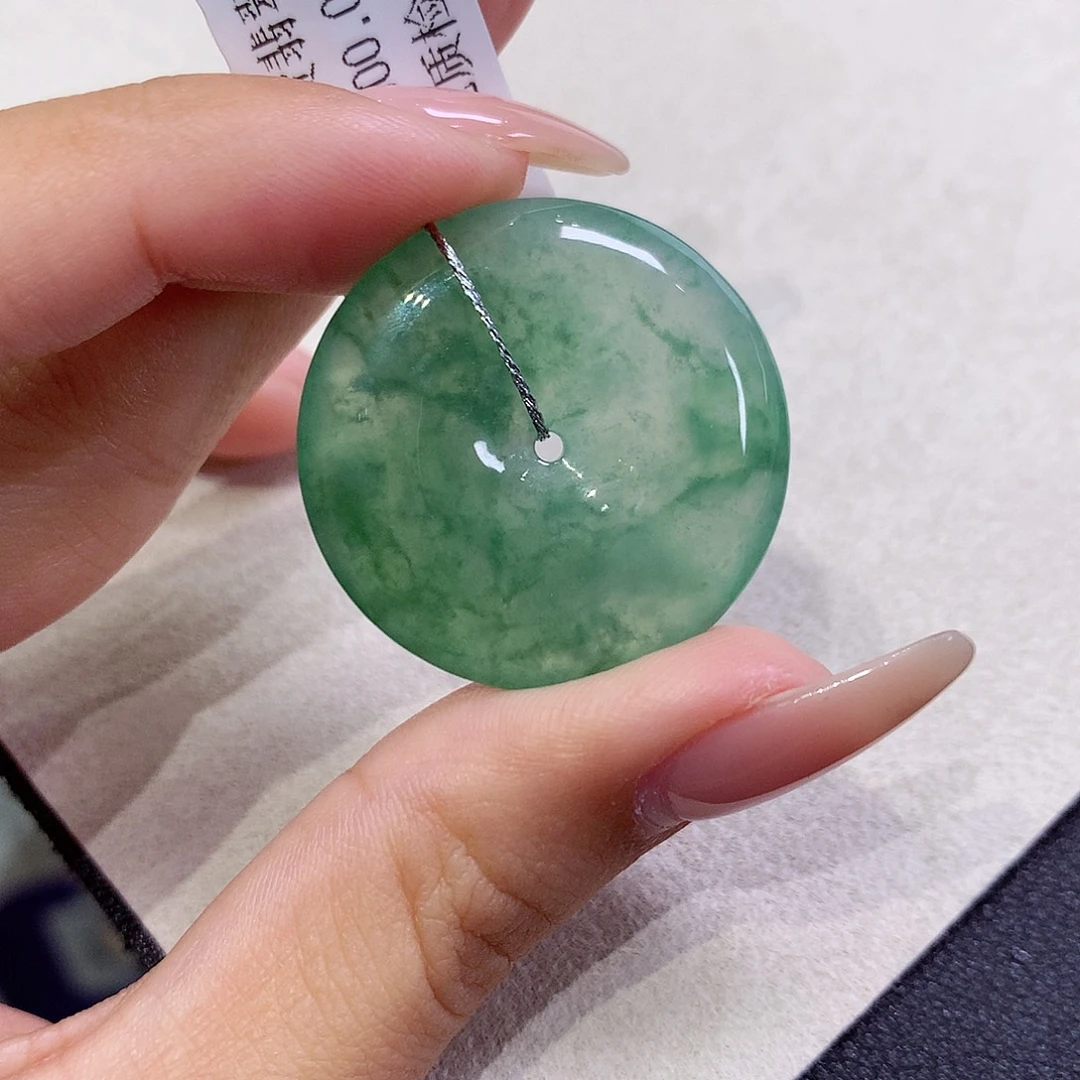 翡翠18K金镶嵌吊坠(不含链)29.2-6