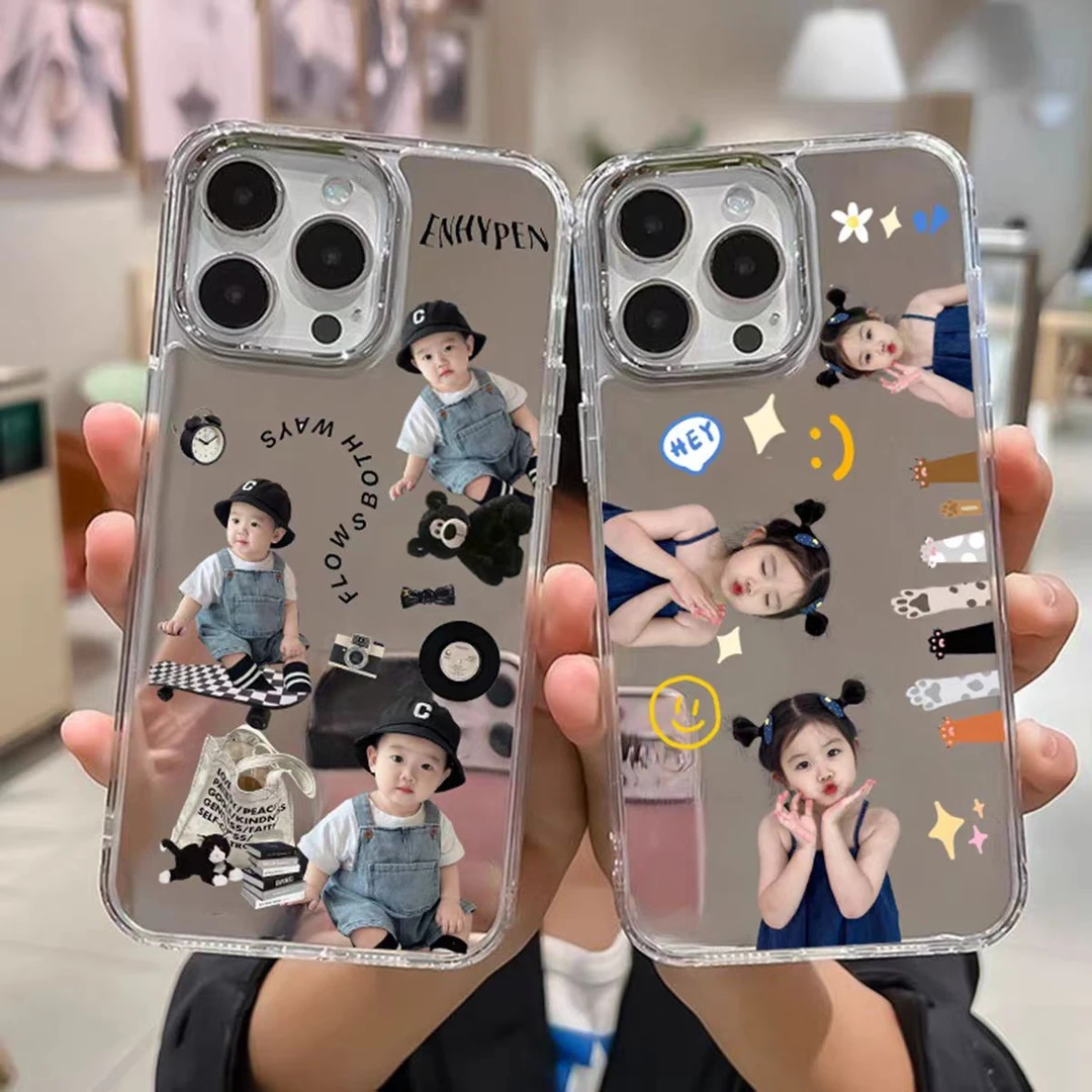 可爱宝宝情侣宠物手机壳来图定制明星ipho适用于苹果华为任意机型