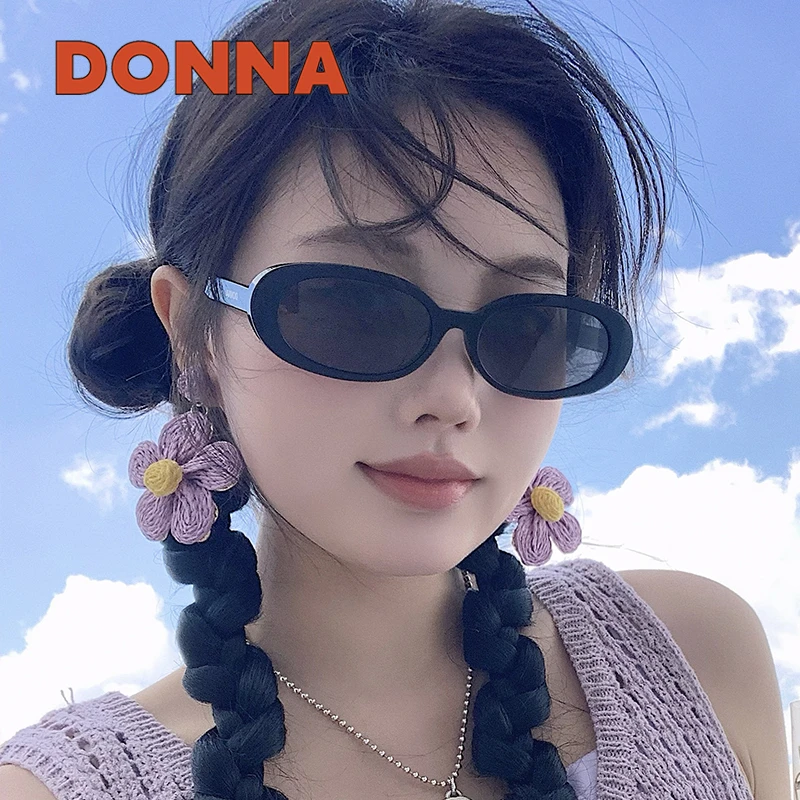 【哆哪冰茶镜】【曹曦月】DONNA哆哪潮椭圆窄框太阳镜DB10002猫眼