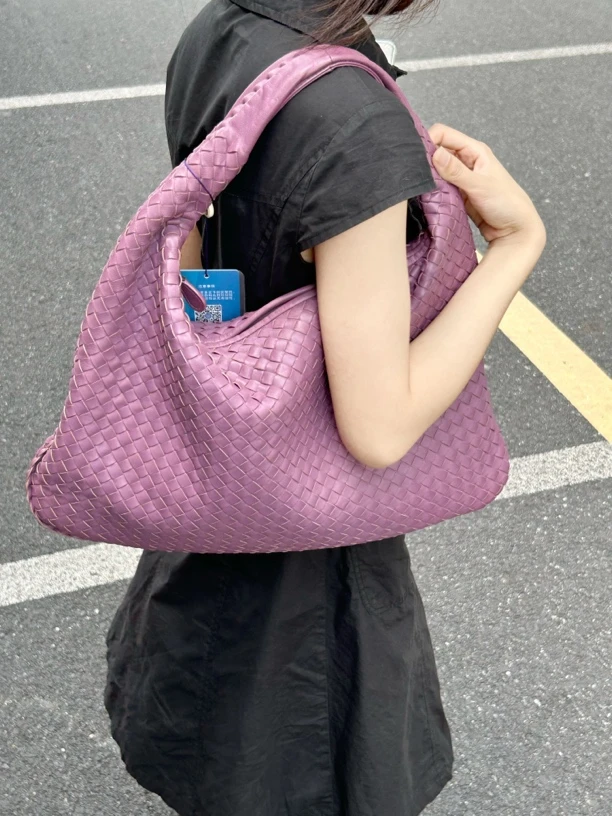 95新 BOTTEGA VENETA/葆蝶家 淡紫色和尚包包Ss