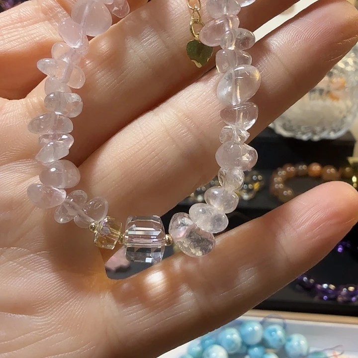 未镶嵌手链水晶天然水晶粉水晶多样性发一