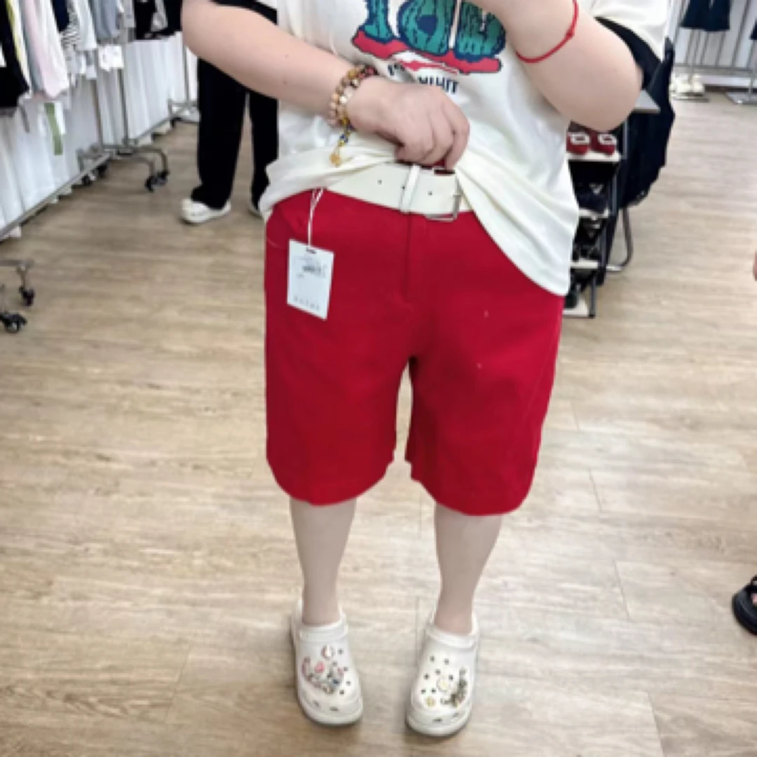 AGE56203 大码舒适牛仔短裤