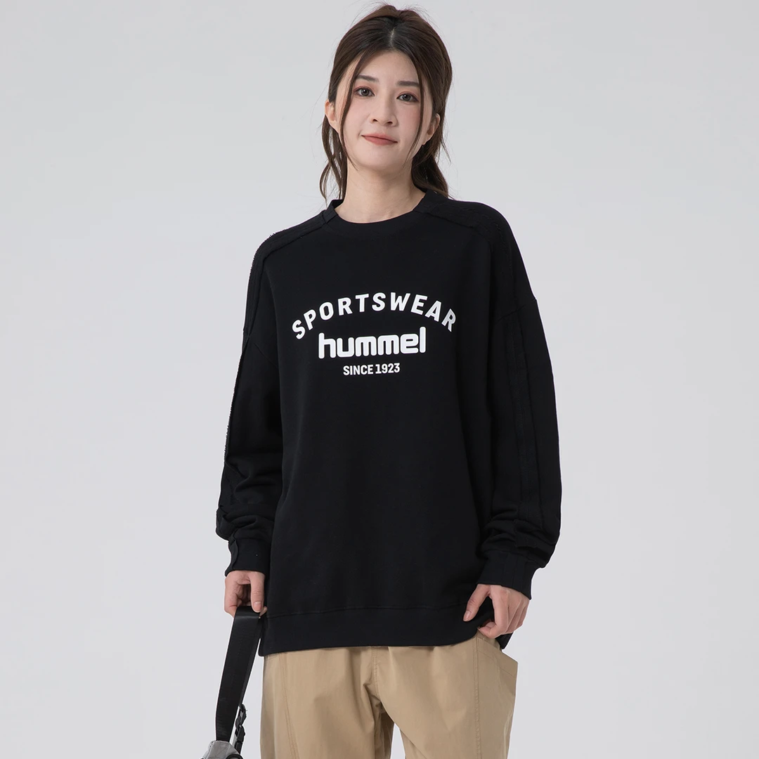 HUMMEL美式时尚半袖宽松潮流圆领休闲百搭短袖情侣运动T恤上衣