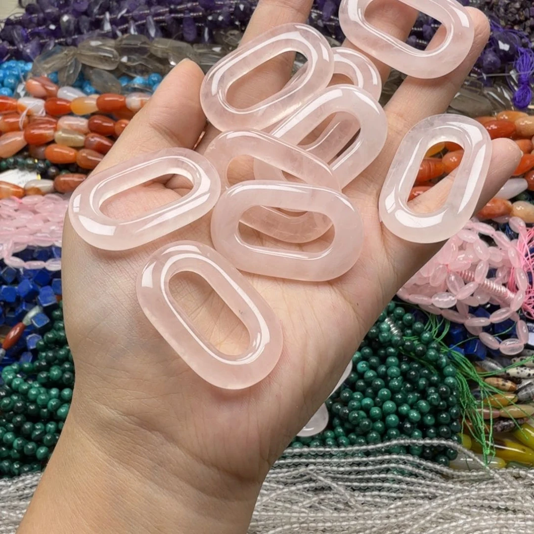 水晶珠宝半成品未镶嵌马粉o形一颗