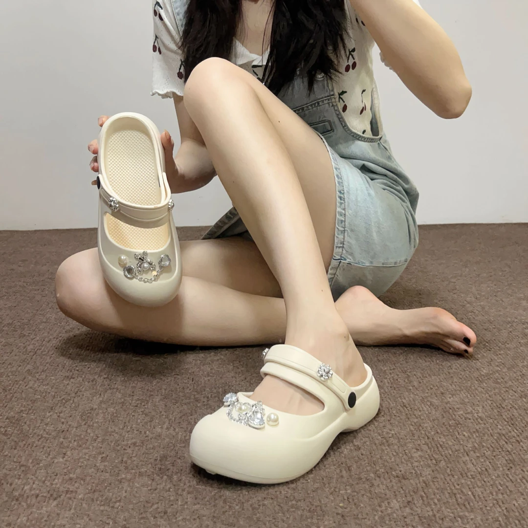 洞洞鞋拖鞋女款夏天厚底2025新款网红外穿夏季凉拖外出女士踩屎感