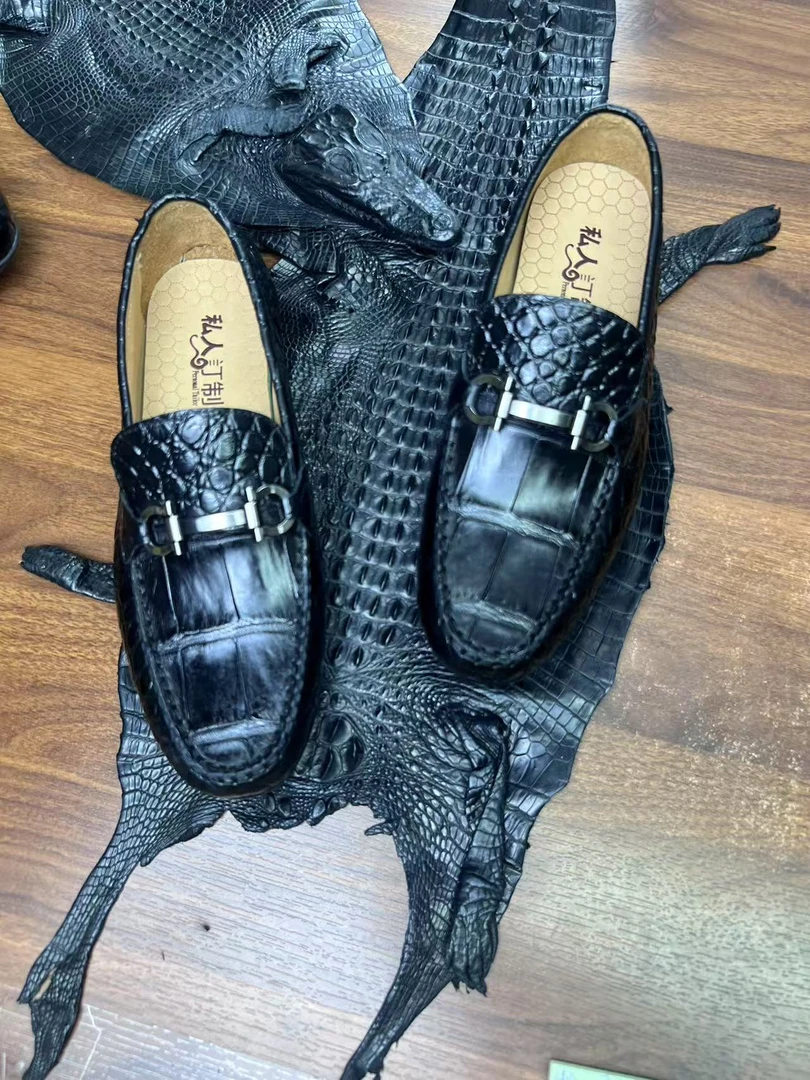 鳄鱼皮高端豆豆鞋 （肚皮款）