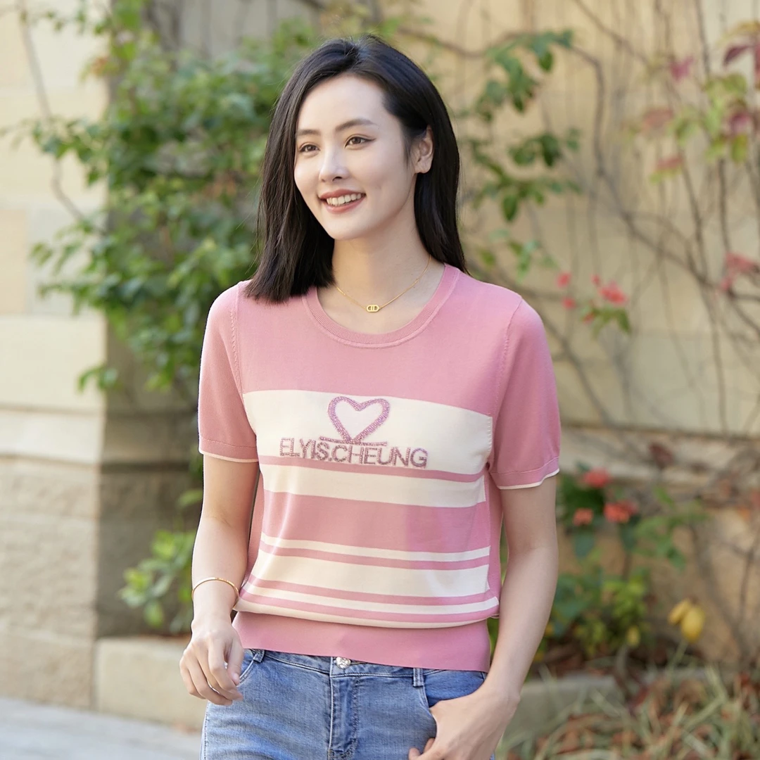 【百分百莱赛尔天丝】妈妈装圆领天丝短袖时尚百搭洋气99339