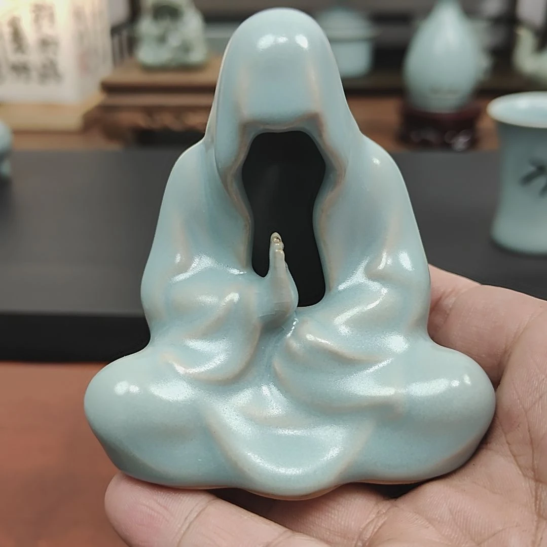 手工仿古釉罗汉杯微瑕福利捡漏