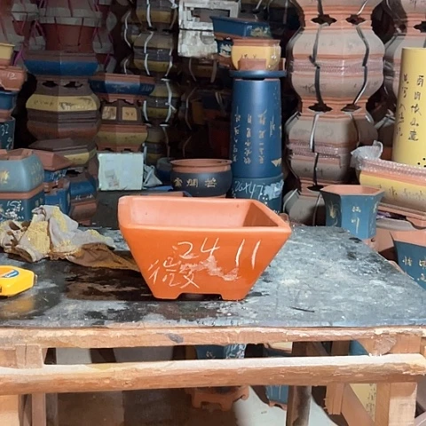 紫砂花盆斗四方一个微