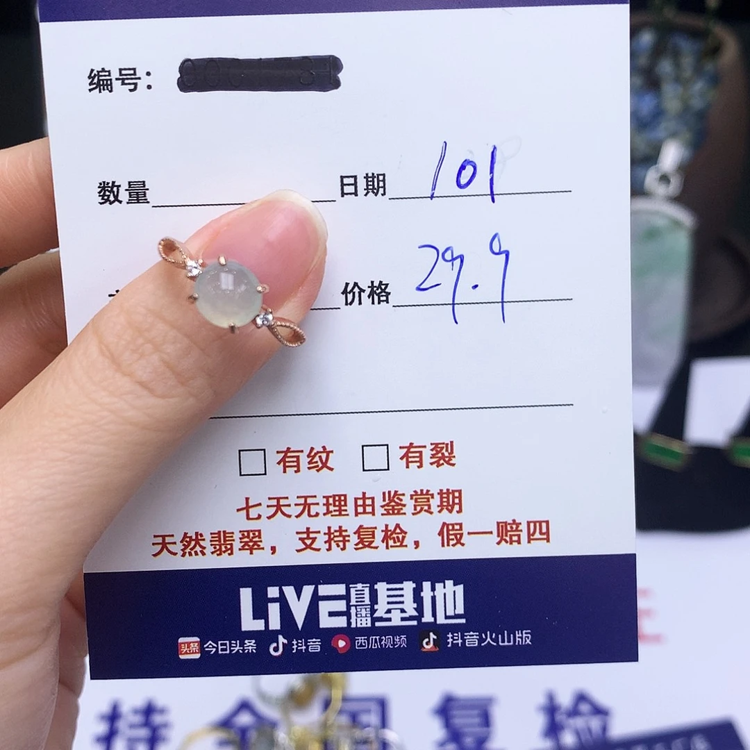 翡翠戒指银S925镶嵌101戒指