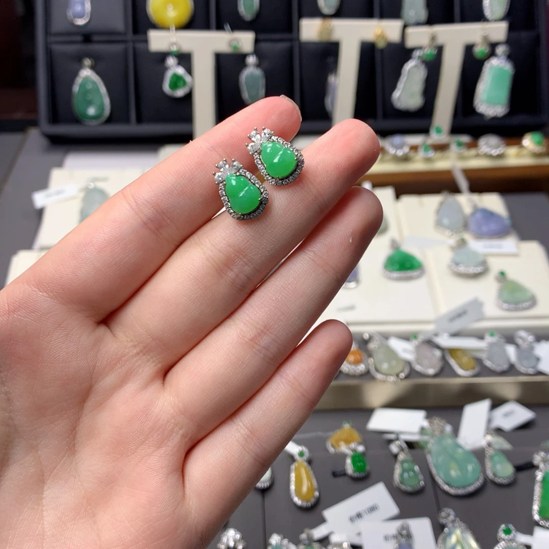 翡翠银S925镶嵌挂件