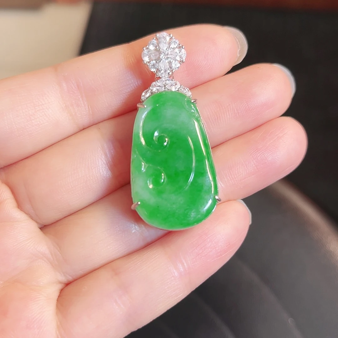 翡翠银S925镶嵌颈饰