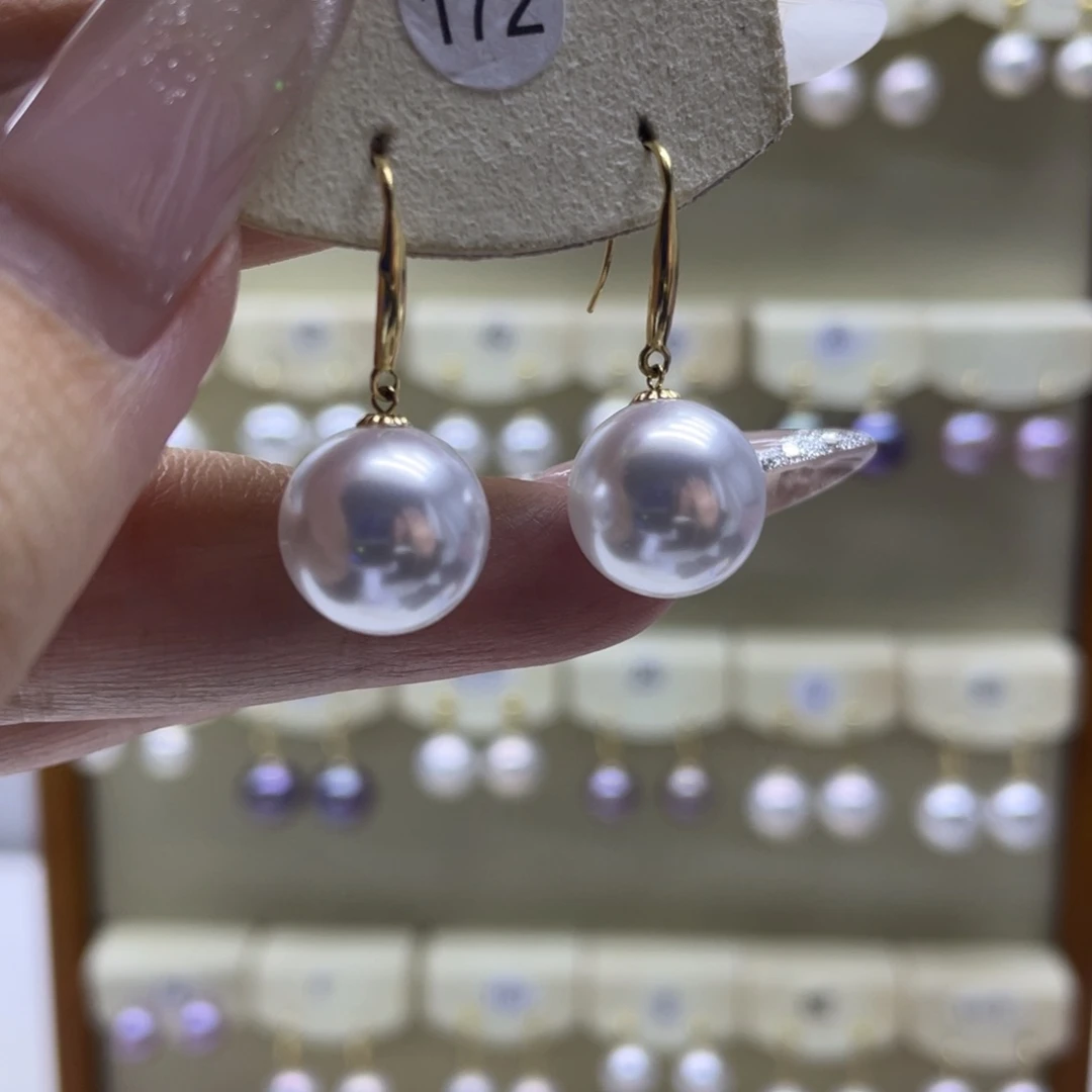 淡水珍珠耳饰18K金镶嵌