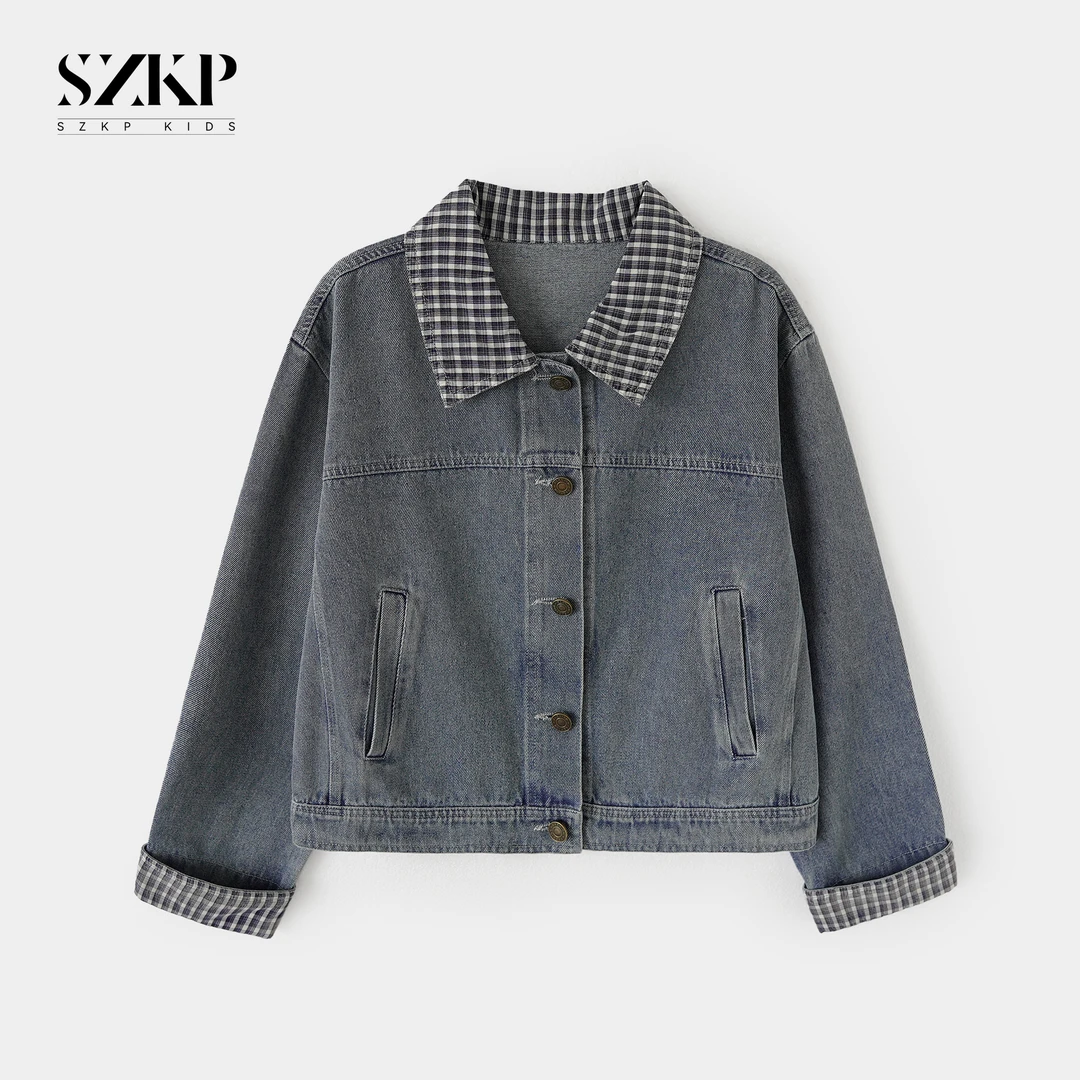 SZKP秋季新款女童装洋气上衣中大童潮款儿童牛仔外套BGYQ555585