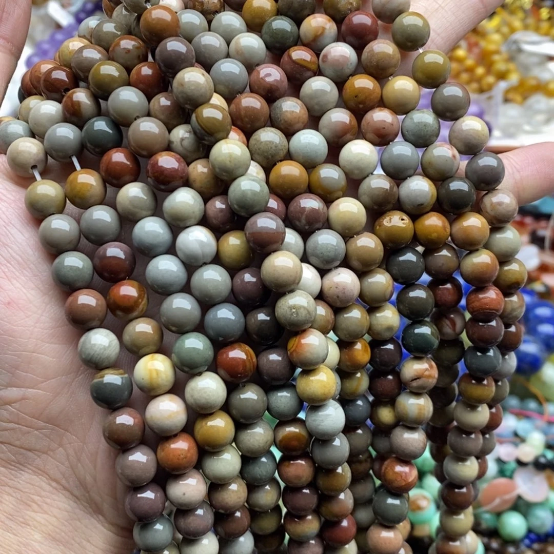 玛瑙/玉髓合金珠宝半成品一条天然8mm阿拉善圆珠