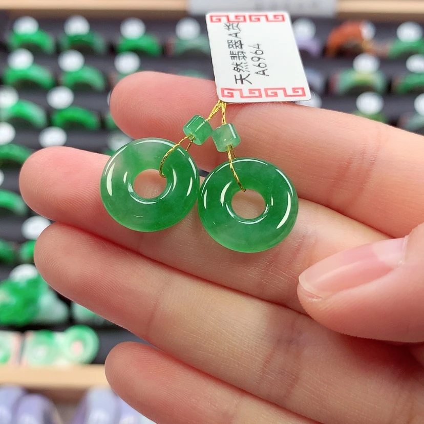 【闪购商品】未镶嵌戒指翡翠甜甜圈一对