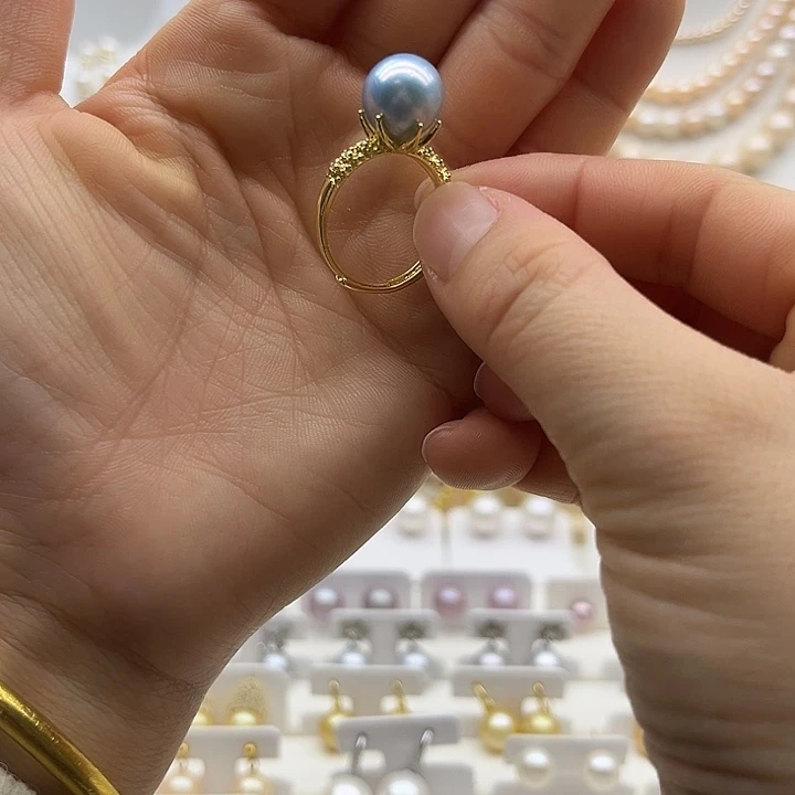 淡水珍珠合金戒指