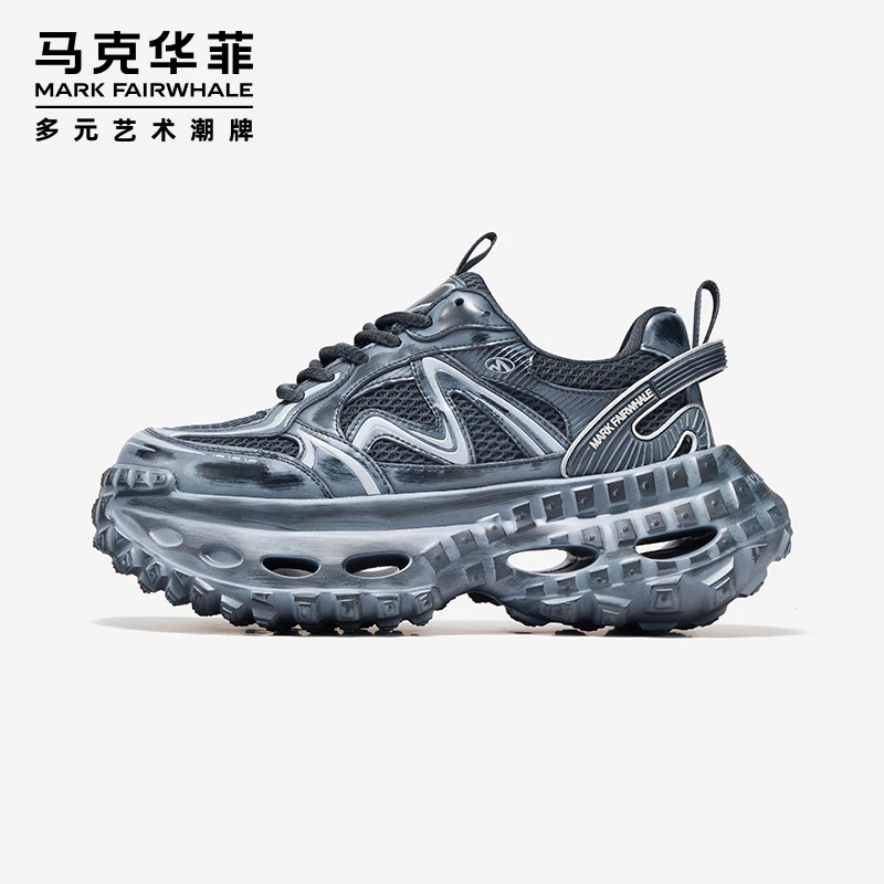 马克华菲老爹鞋男鞋潮流轮胎鞋2025夏季新款厚底增高透气运动鞋