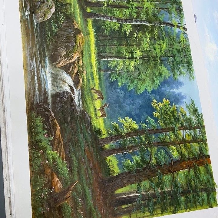 自***然油画恭喜嘻嘻仔仔细细