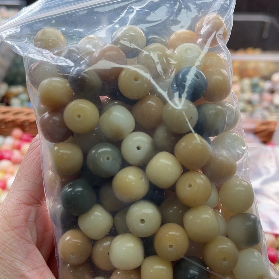 白玉菩提吊坠A/12mm/80颗锅底