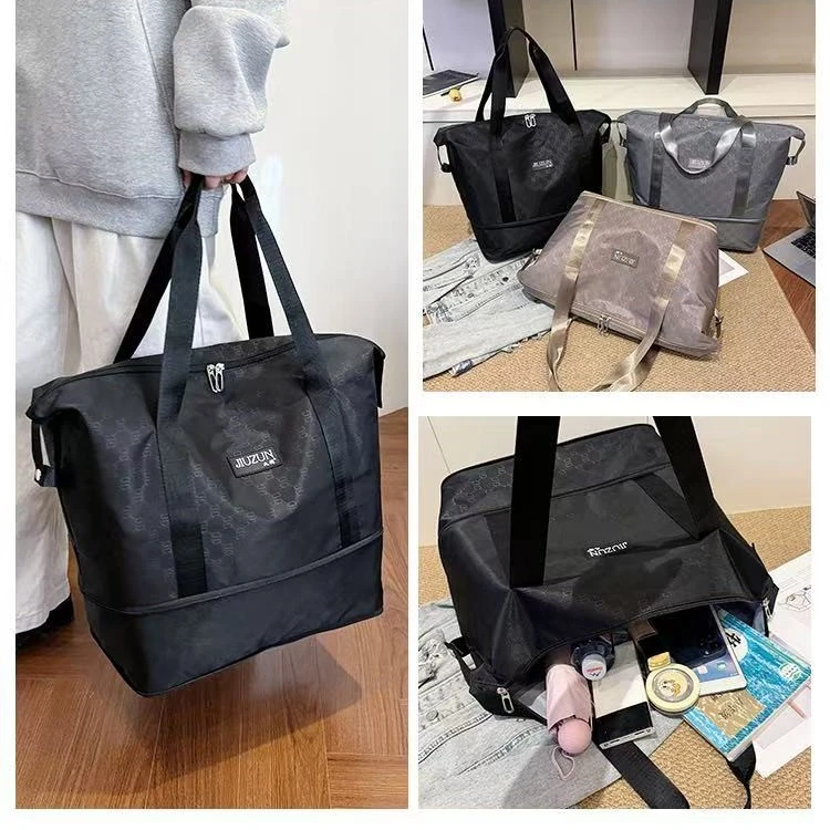 印花双根潮流百搭手提款单肩旅行包